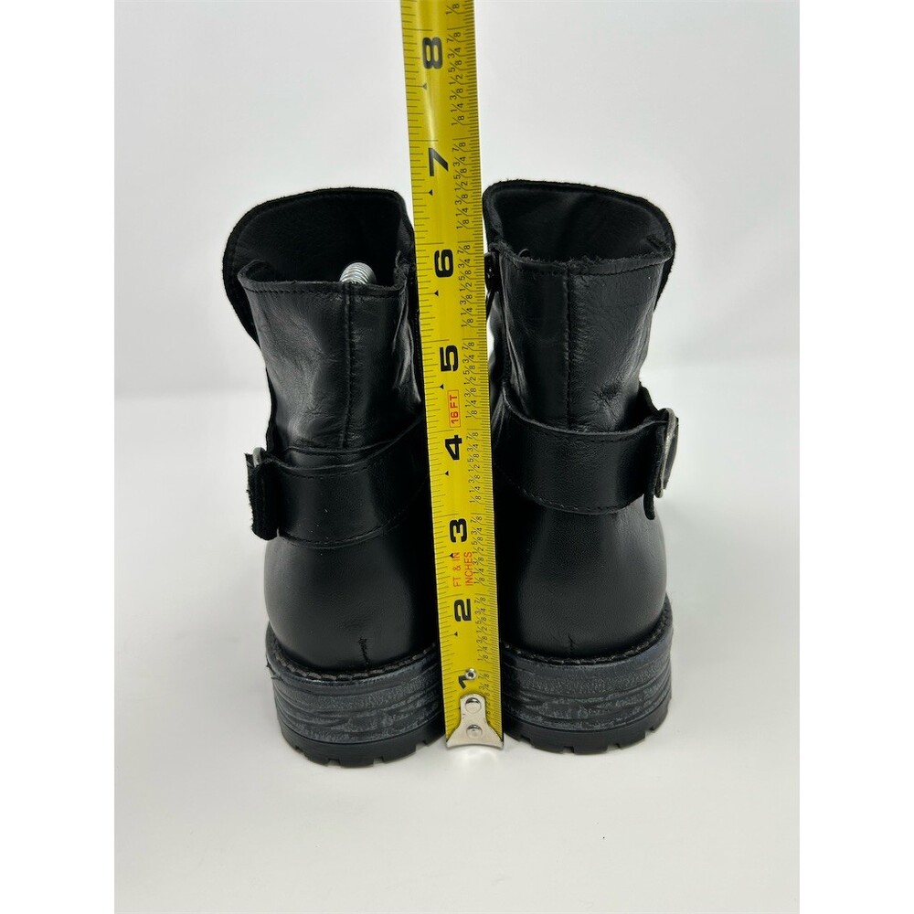 Avellini Booties Womens Black Ankle Side Zip Buckle Low Block Heel Size 37 - Picture 8 of 12